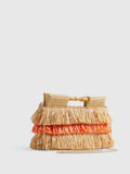 River Island orange stripe raffia clutch bag - British product