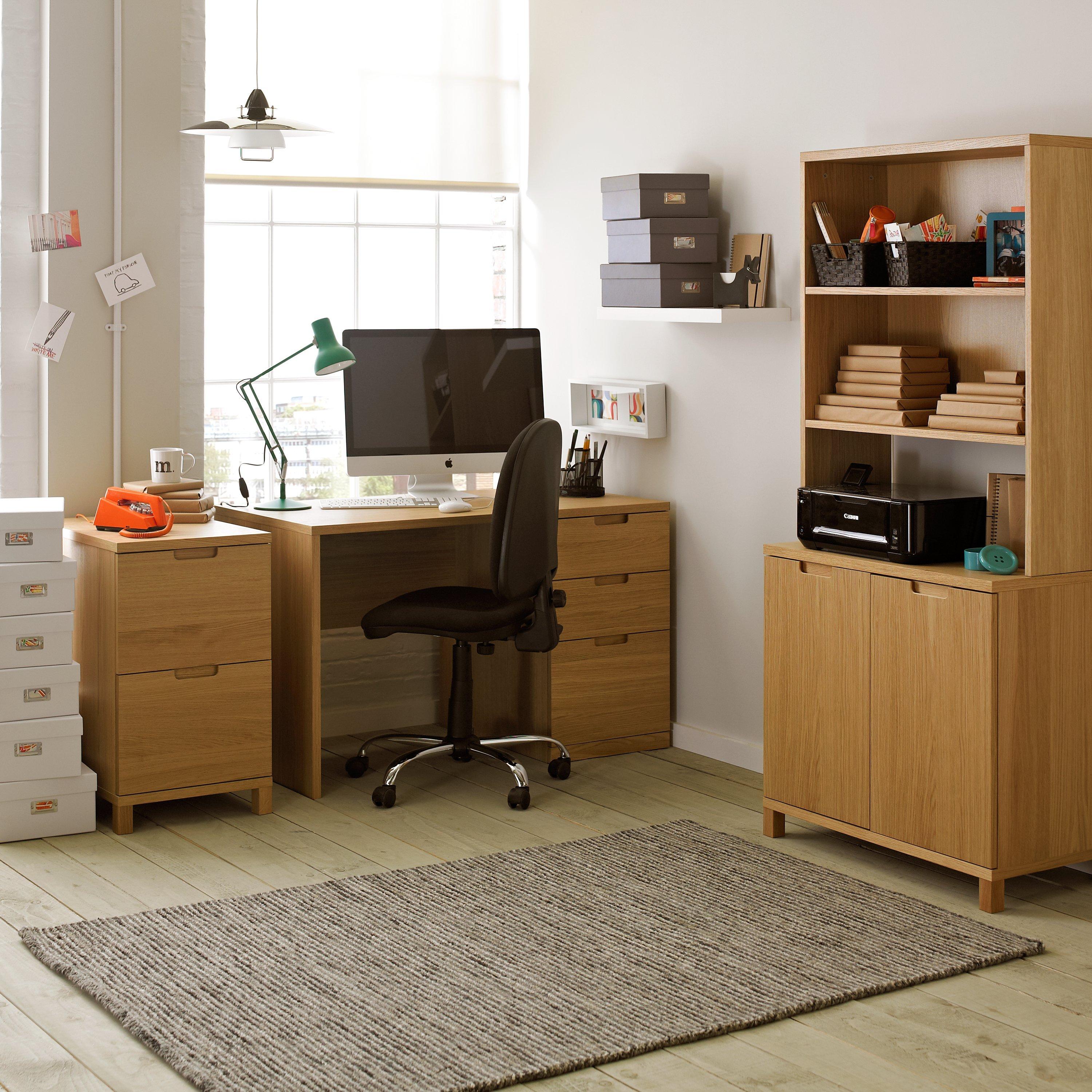 John Lewis Abacus narrow filing cabinet FSC oak - British product