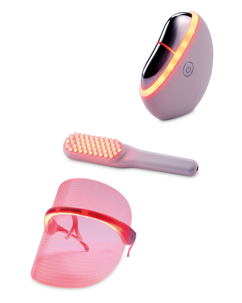 LED beauty device assortment with four options for at-home use (British brand)
