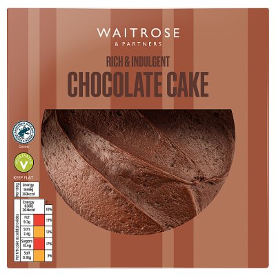 Waitrose chocolate cake made with Rainforest Alliance cocoa - British product