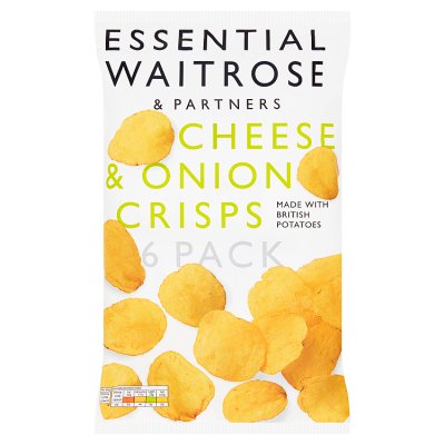 Waitrose cheese and onion crisps 6x25g multipack, UK version