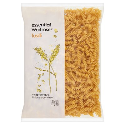 Waitrose essential fusilli pasta 1kg, imported from the UK