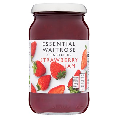 Essential Waitrose strawberry jam 454g, imported from the UK