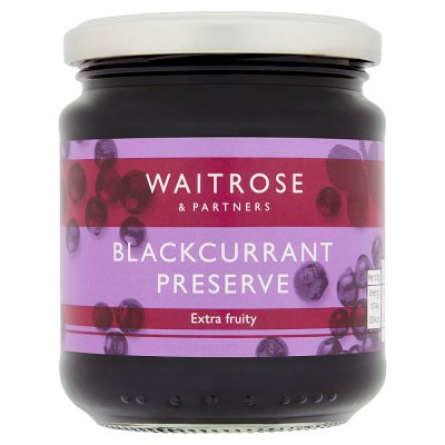 Waitrose blackcurrant preserve extra jam 340g (British brand)