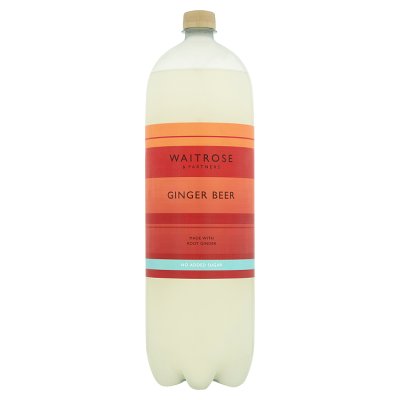 Waitrose ginger beer no added sugar 2 litre bottle (British brand)
