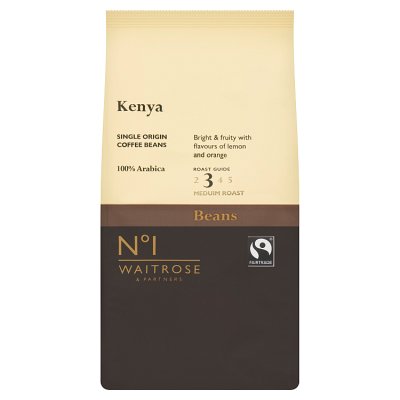 Waitrose Kenya AA coffee beans 227g medium roast (British brand)
