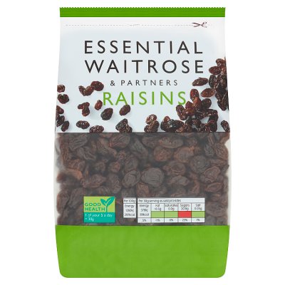 Waitrose Essential raisins 500g, UK version