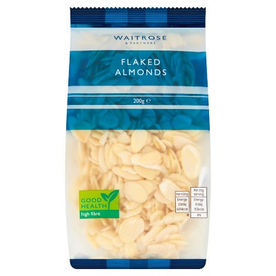 Waitrose flaked almonds 200g pack - British product