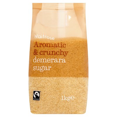 Waitrose Fairtrade demerara sugar 1kg, imported from the UK