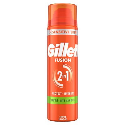 Gillette Fusion sensitive skin shave gel 200ml (British brand)