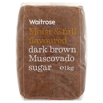 Waitrose dark brown muscovado sugar 1kg - British product