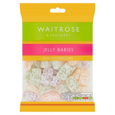 Waitrose jelly babies 200g bag, imported from the UK