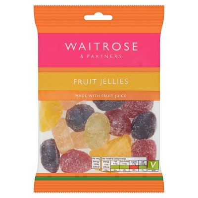 Waitrose vegan fruit jellies 200g, imported from the UK