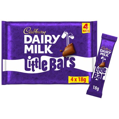 Cadbury Dairy Milk little chocolate bars 4x18g pack - British product