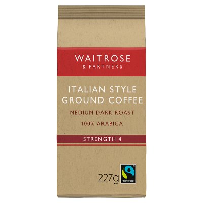 Waitrose Italian Style ground coffee 227g - British product