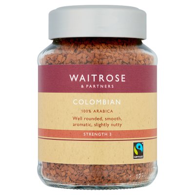 Waitrose Gold Colombian instant coffee 100g (British brand)
