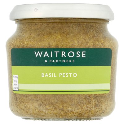 Waitrose green basil pesto 190g, imported from the UK