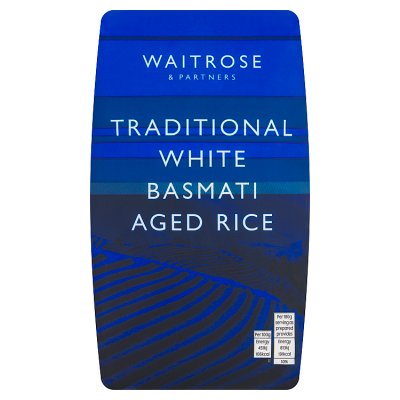 Waitrose traditional white basmati aged rice 1kg, imported from the UK