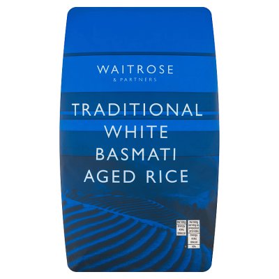 Waitrose white basmati aged rice 2kg, imported from the UK