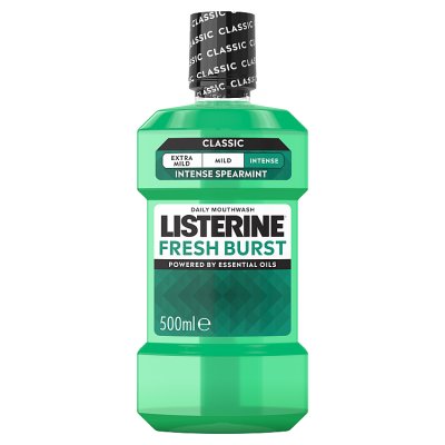 Listerine Fresh Burst mouthwash 500ml, UK version