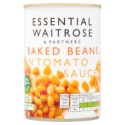 Essential baked beans in tomato sauce 420g, imported from the UK