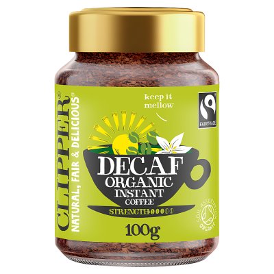 Clipper Fairtrade Organic Decaf Instant Coffee 100g (British brand)