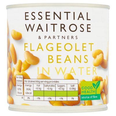 Waitrose Essential flageolet beans in water 400g (British brand)