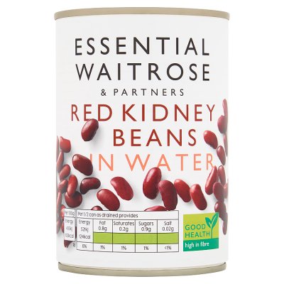 Waitrose Essential red kidney beans in water 400g - British product