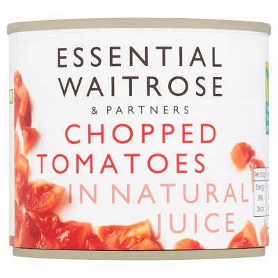 Waitrose Essential chopped tomatoes in natural juice 227g (British brand)