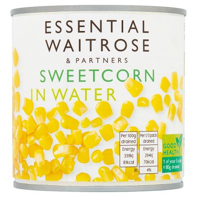 Waitrose Essential sweetcorn in water 326g (British brand)
