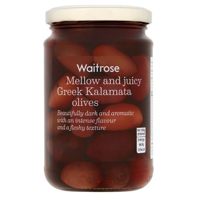 Waitrose Greek Kalamata olives 300g, imported from the UK