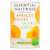 Essential apricot halves in fruit juice 410g (British brand)