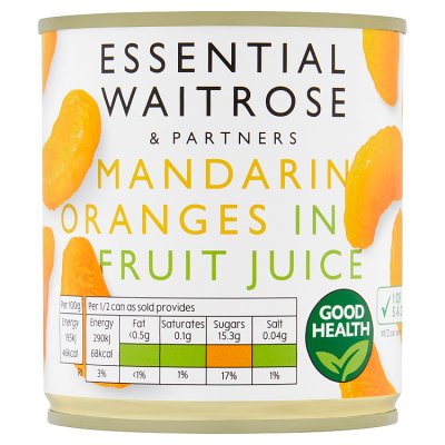 Waitrose mandarin orange segments in juice 295g, imported from the UK