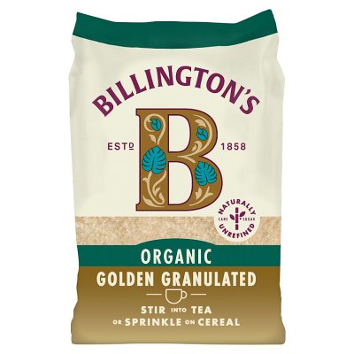 Billington's organic golden granulated sugar 500g, UK version