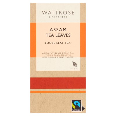 Waitrose Assam loose leaf tea 125g pack, UK version