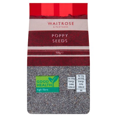 Waitrose poppy seeds 100g for baking (British brand)