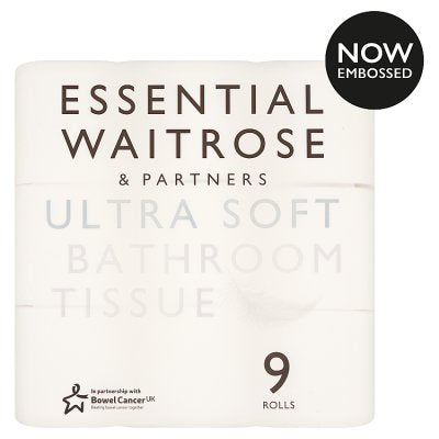 Waitrose ultra soft bathroom tissue 9 rolls (British brand)