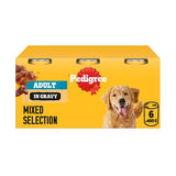 Pedigree adult wet dog food tins mixed in gravy 6x400g, UK version