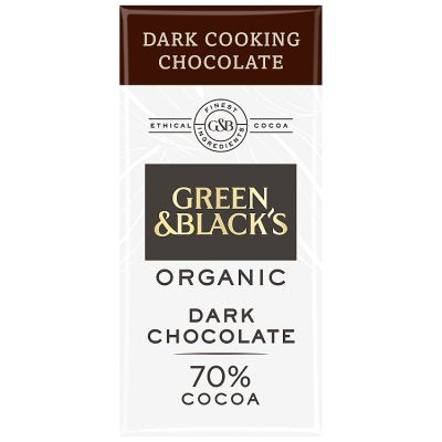 Green & Blacks cooking dark chocolate 150g, imported from the UK