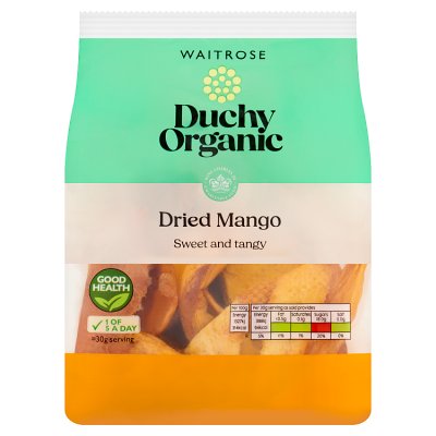 Waitrose Duchy Organic dried mango 150g, imported from the UK