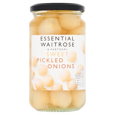 Waitrose Essential sweet pickled onions 440g jar - British product