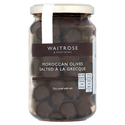 Waitrose Moroccan olives 235g, imported from the UK