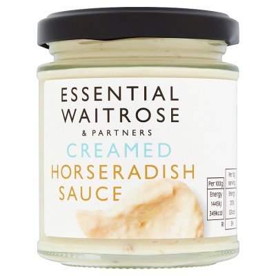 Waitrose Essential creamed horseradish sauce 180g, imported from the UK