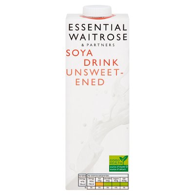 Waitrose Essential unsweetened soya drink 1 litre, UK version
