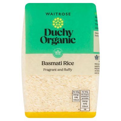 Duchy Organic by Waitrose basmati rice 500g, UK version