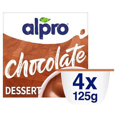 Alpro chocolate dairy free vegan soya dessert 4x125g, UK version