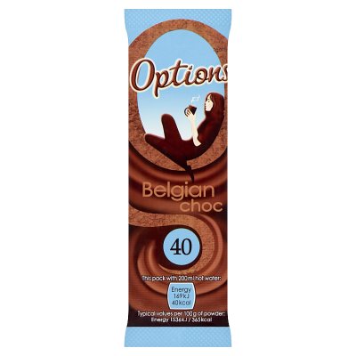 Options instant Belgian hot chocolate drink 11g - British product