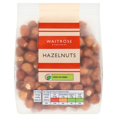 Waitrose hazelnuts 150g pack for snacking (British brand)