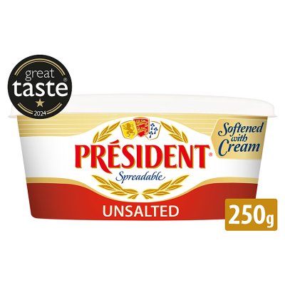 President unsalted spreadable butter 250g, UK version