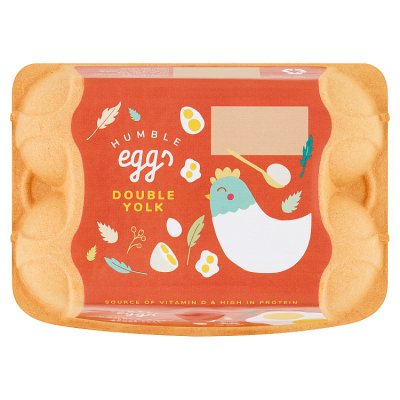 Humble Eggs double yolk free range eggs 6 pack - British product